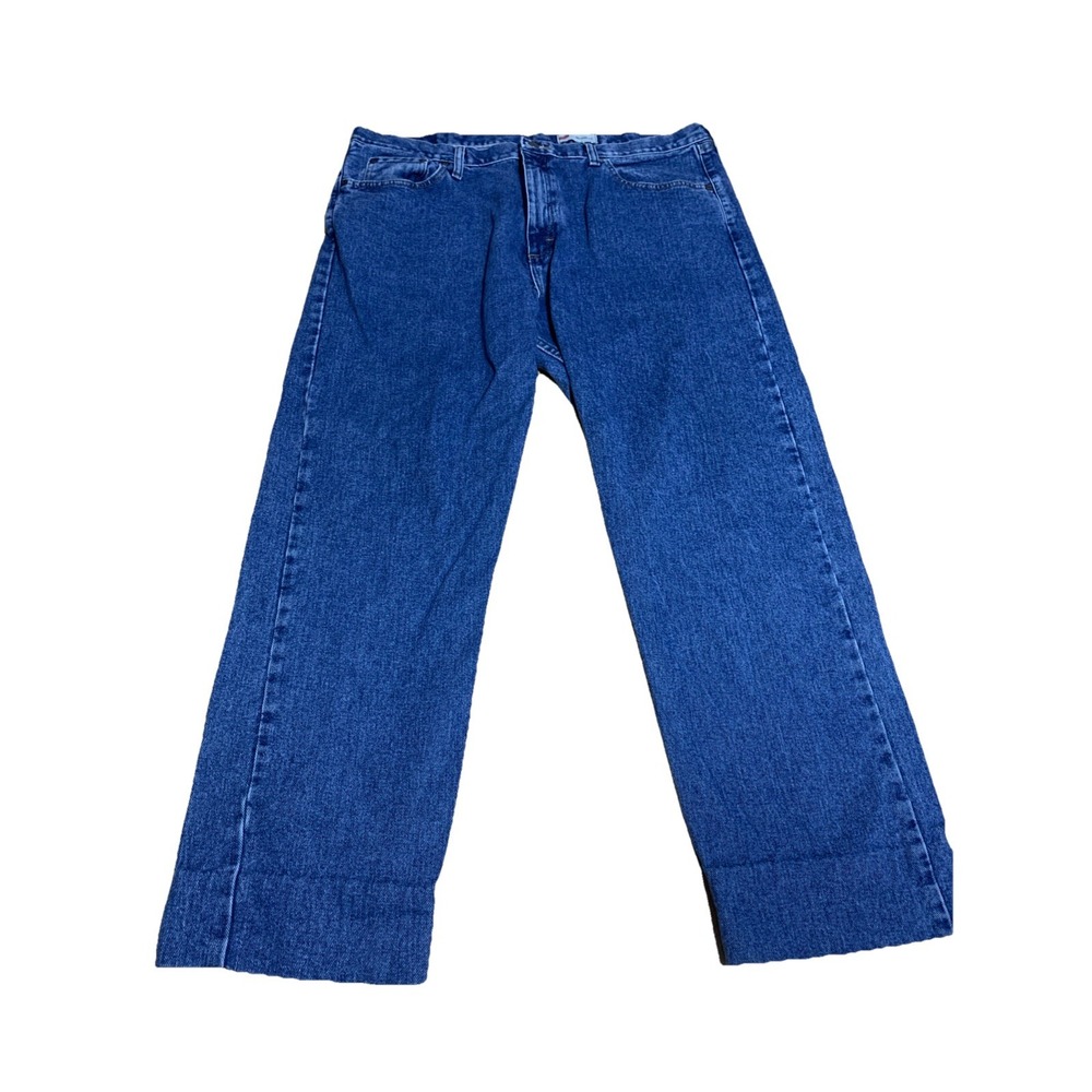 WRANGLER Rugged Wear Men's 40x32 Relaxed Fit 100% Cotton Blue Denim Jeans